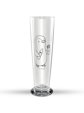 Mr. & Mrs. Panda Bier Glas Pinguin Pommes ohne Spruch in Transparent