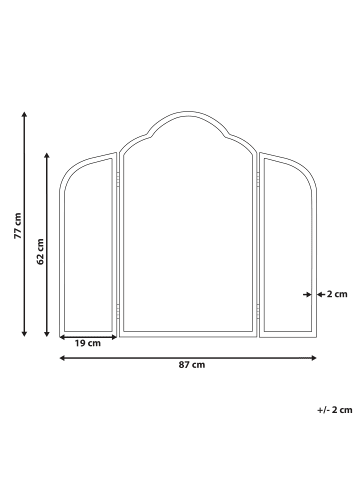Beliani Dekospiegel SAVILLY in Gold - (W) 87 x (H) 77 x (L) 2 cm Vertikal