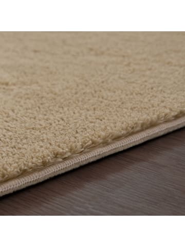 KADIMA DESIGN Teppich Kurzflor waschbar Unifarben Wohnzimmer in Natur