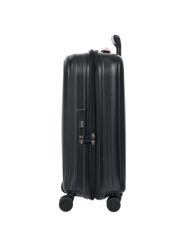 BRIC`s Taormina - 4-Rollen-Kabinentrolley S 55 cm erw. USB (blau) in schwarz