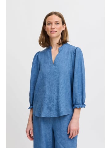 b.young Langarmbluse BYGAIYA BLOUSE - 20816413 lockere Bluse mit V-Ausschnitt in Blau