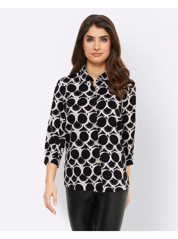 Heine Druckbluse in schwarz-ecru-bedruckt