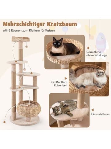 COSTWAY Kratzbaum 58 x 58 x 164cm in Beige