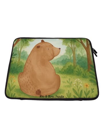 Mr. & Mrs. Panda Laptop Tasche Bär Schulterblick Design ohne Spruch in Weiß