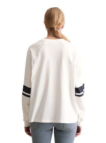 Marc O'Polo DENIM Longsleeve im College-Stil relaxed in Silky White
