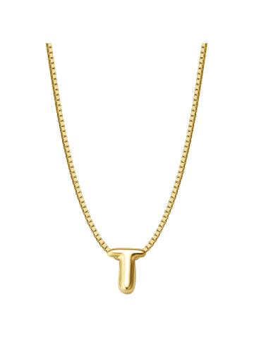 Glanzstücke München Kette Buchstabe T aus Sterling Silber in gelbgold