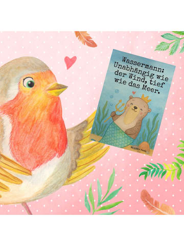 Mr. & Mrs. Panda babykarte Wassermann Astrologie Design mit Spruch in Weiß