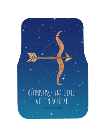 Mr. & Mrs. Panda Auto Fußmatte Sternzeichen Schütze mit Spruch in Sternenhimmel Blau