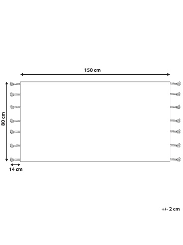 Beliani Kurzflor KHOURIBGA in Weiß/Schwarz - (W) 80 x (H) 2 x (L) 150 cm