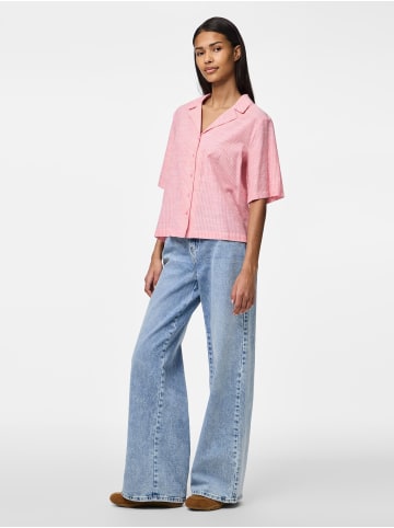 Pieces Bluse aus Leinengemisch in Pink Lemonade
