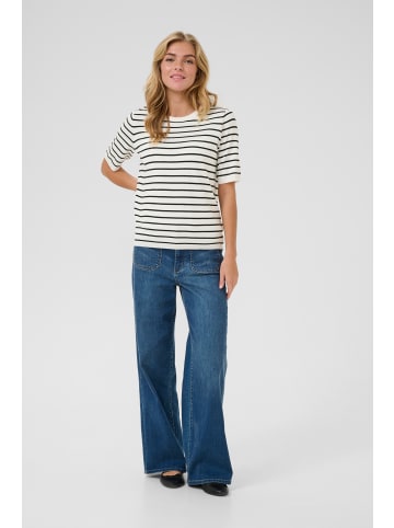 Kaffe Strickpullover KAlizza Regular fit in Chalk / Black Strips