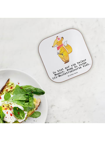 Mr. & Mrs. Panda Untersetzer Glas Kfz-Mechatronikerin Herz mit S... in Weiß