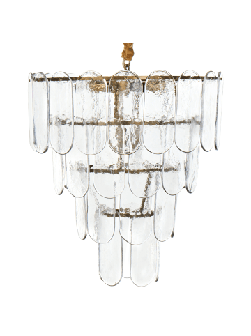 Beliani Kronleuchter CARAVELI in Messing/Transparent - (W) 48 x (H) 107 x (L) 48 cm