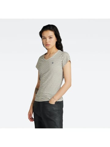 G-Star Raw T-Shirt in milk htr-grey asphalt stripe