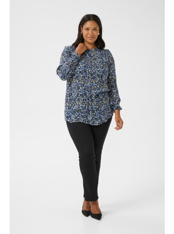 KAFFE curve Tunika KClima in ElefantSkin/Blue GraphicFlower