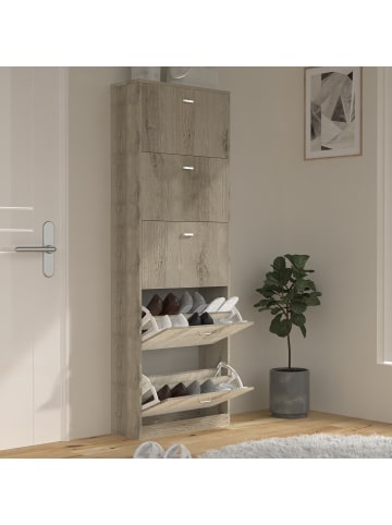 VCM  Holz Regal Schuhschrank Schuhkipper Serie Sipos XL in Honig-Eiche