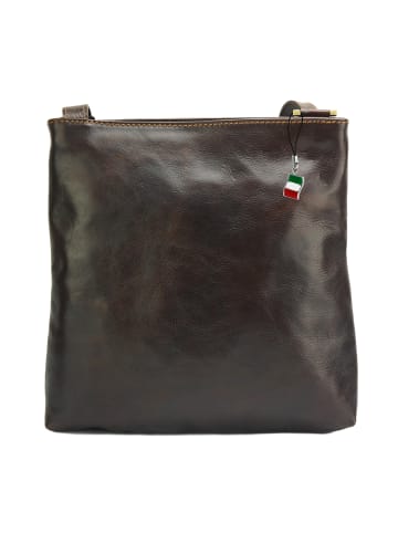 Florence Leder Schultertasche, Umhängetasche Florence Tasche braun ca. 25cm - 28cm