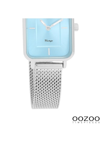 Oozoo Analog-Armbanduhr Oozoo Vintage Series silber extra groß (ca. 24x28mm)