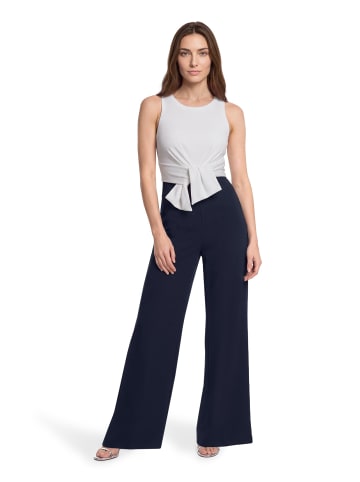 Vera Mont Jumpsuit mit weitem Bein in Dunkelblau/Weiß