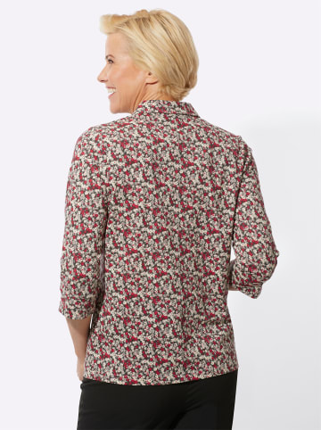 WITT WEIDEN Poloshirt in rot-steingrau-bedruckt