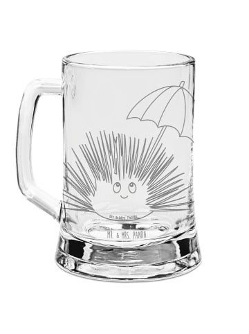Mr. & Mrs. Panda Gravur Bierkrug Seeigel ohne Spruch in Transparent