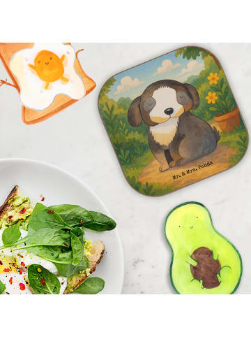 Mr. & Mrs. Panda Tischuntersetzer Hund Entspannen Design ohne Sp... in Weiß