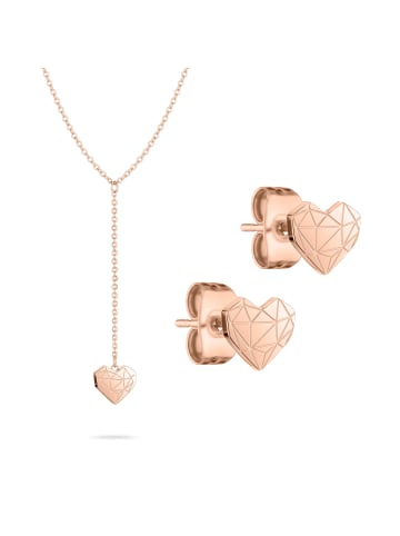 LIEBESKIND BERLIN Schmuck-Set Broken Heart Rosé in roségold