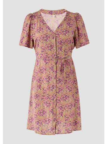 QS Kleid kurz in Beige-mehrfarbig