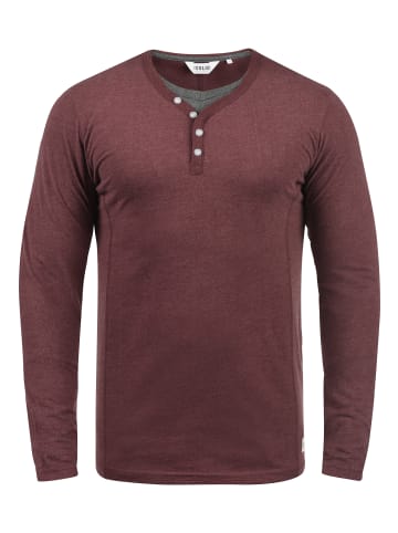 !SOLID Langarmshirt SDDoriano 21102908ME Longsleeve im Double-Layer Look in Rot