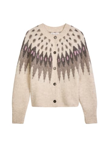 Marc O'Polo Jacquard-Cardigan slim in Light Beige