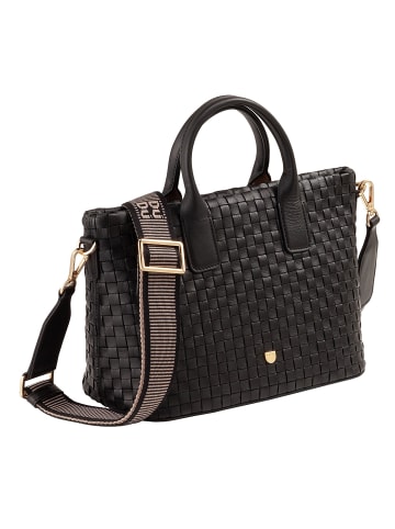 DuDu Jaqueline Shopper Tasche Leder 28 cm in black rose