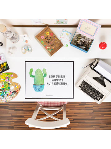 Mr. & Mrs. Panda Schreibunterlage Kaktus Happy mit Spruch in Weiß