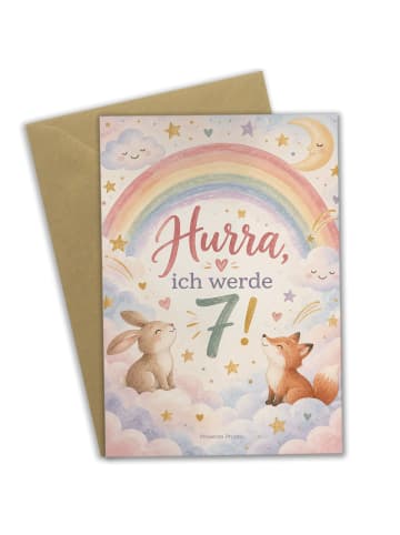 Mr. & Mrs. Panda Geburtstagskarte Regenbogen zauberhaft Design m... in Weiß