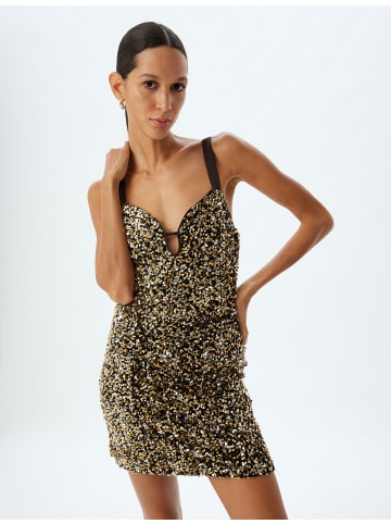 KOTON Kleid in Braun Gemustert