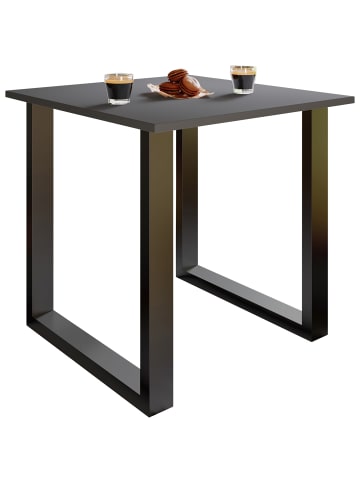 VCM  Premium Holz Esstisch Tisch Xona U Silber in Schwarz / Anthrazit