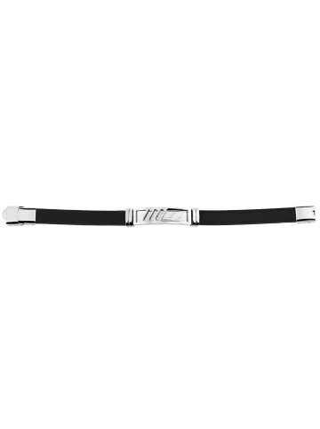 Adeliás Unisex Armband aus Silikon 21 cm in schwarz