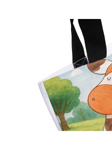Mr. & Mrs. Panda Strandtasche Kuh Design ohne Spruch in Weiß