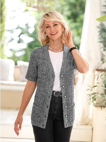 WITT WEIDEN Strickjacke in schwarz-hellgrau-meliert