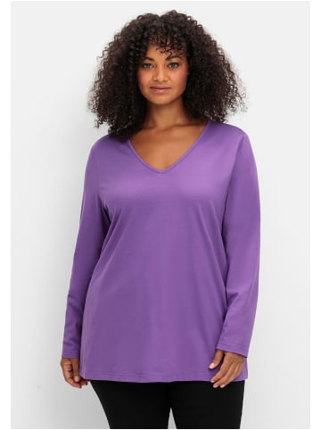 sheego Langarmshirt in lila