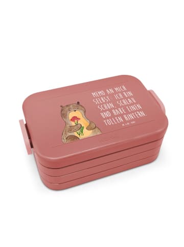 Mr. & Mrs. Panda MEPAL Bentobox Otter Blumenstrauß Motiv mit Spruch in Rot Pastell