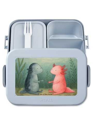 Mr. & Mrs. Panda Lunchbox Axolotl Liebe Design ohne Spruch in Blau Pastell