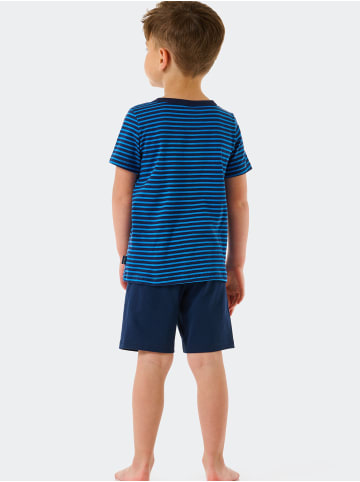 Schiesser Kurzer Schlafanzug Basic Kids in Blau