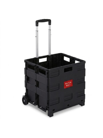 relaxdays Einkaufstrolley in Schwarz - (B)42 x (H)100 x (T)37 cm
