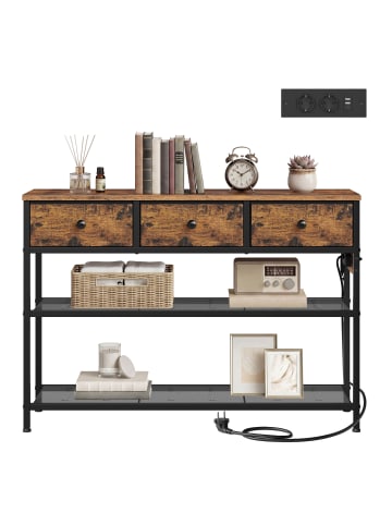 SONGMICS Konsolentisch Bellah in Vintage-Braun - (B)30 x (H)78.7 x (T)98.8 cm