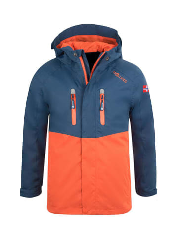 Trollkids Regenjacke "Nusfjord" in Mystik Blau / Orange