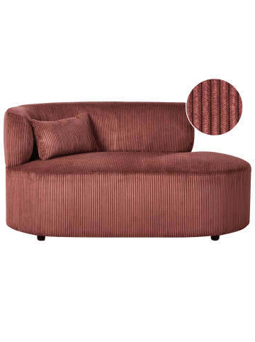 Beliani Chaiselongue VANVEY in Rot/Schwarz - (W) 147 x (H) 73 x (L) 78 cm