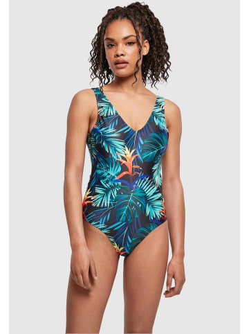 Urban Classics Urban Classics Damen Ladies High Leg Pattern Swimsuit in vriesea black