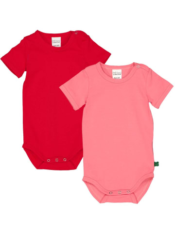 Fred´s World by GREEN COTTON Kurzarmbody 2er-Pack in Pink/Red