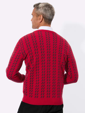 Sieh an! V-Pullover in rot-burgund