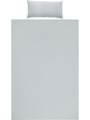 REDBEST Microfaser-Seersucker, Microfaser Bettwäsche Detroit in silber